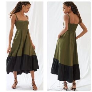 Mare Mare x Anthropologie green and black dress petite small